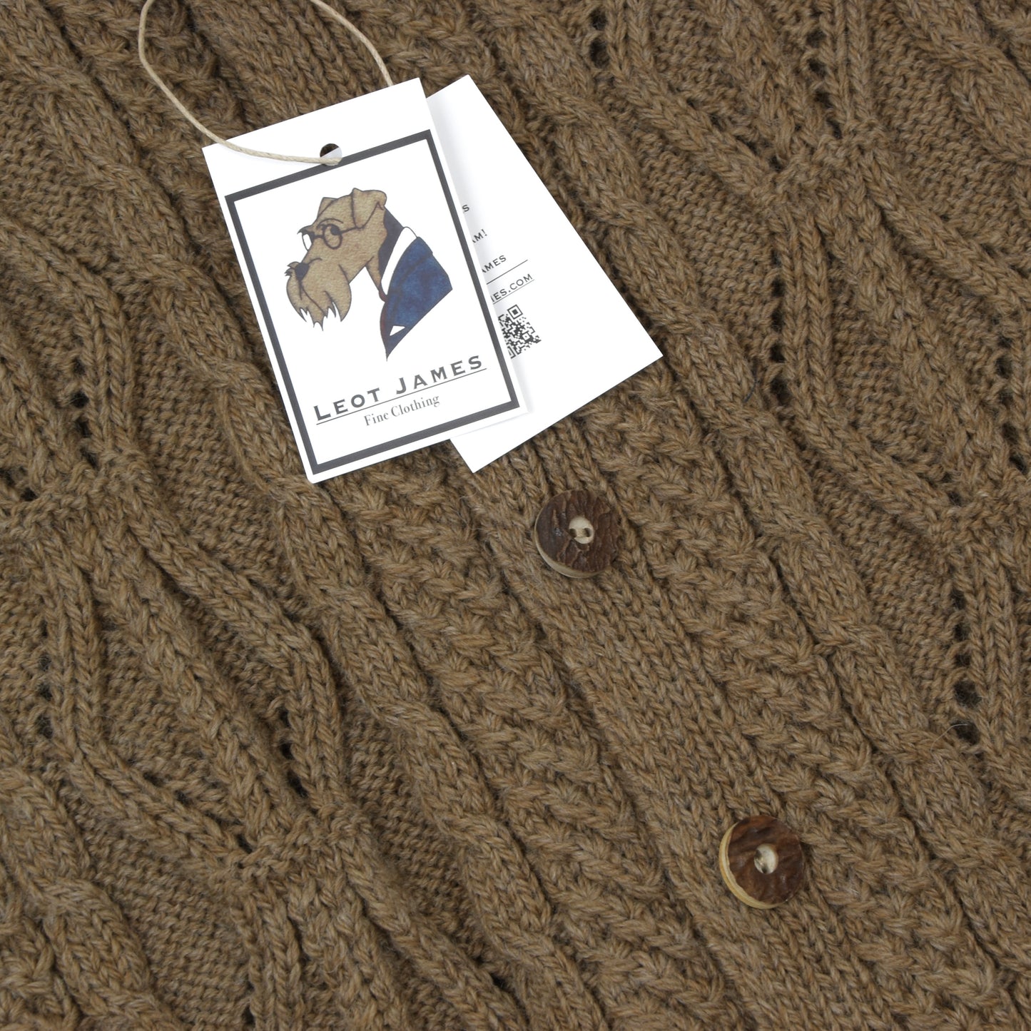 Classic Handknit Trachten Alpaca Wool Cardigan Sweater/Trachtenweste Chest ca. 52.5cm - Brown