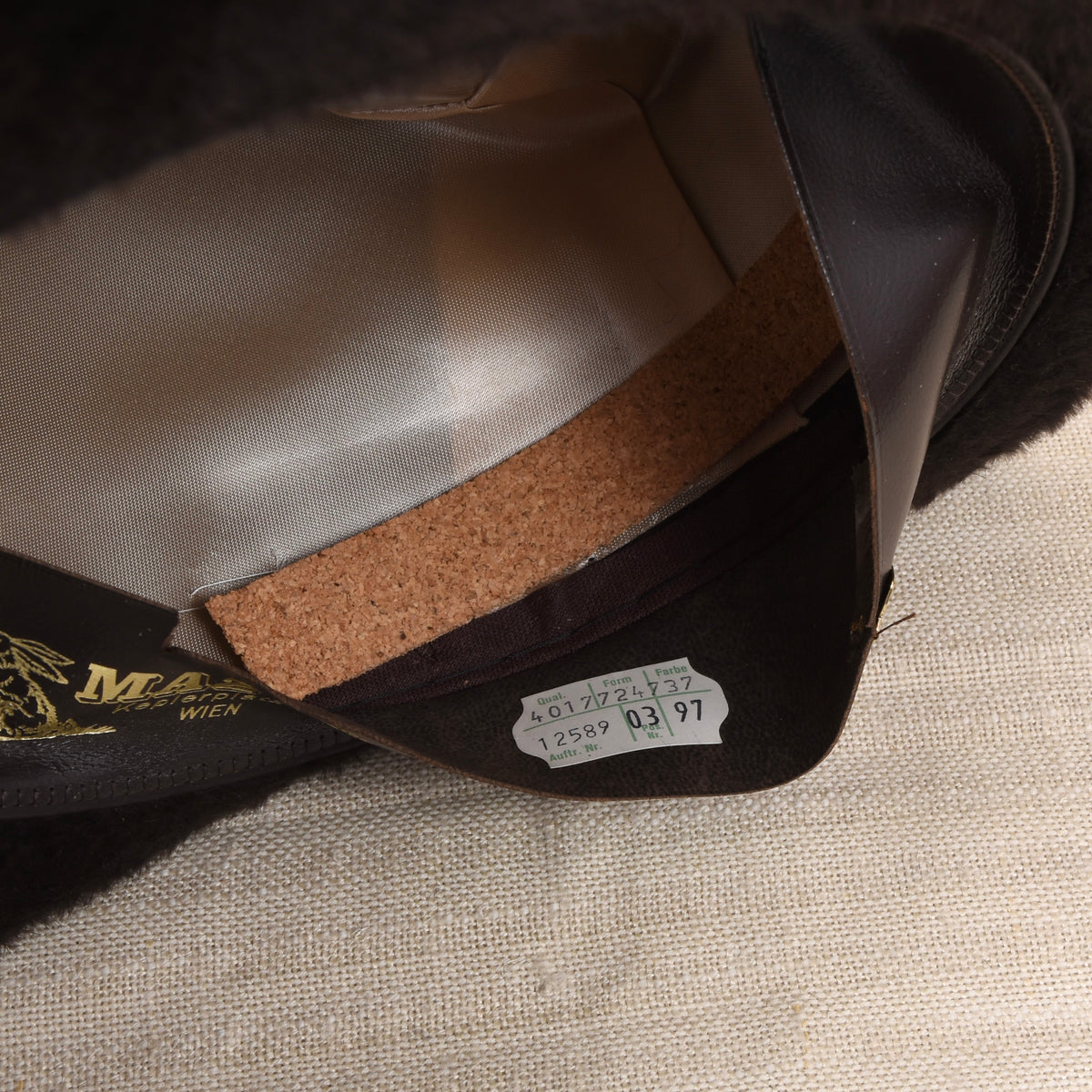 Vintage Hückel Langhaar Fellfilz Trilby Hut Gr. 55 - Schokobraun