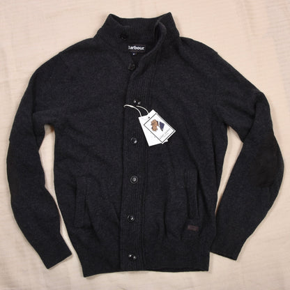 Barbour Essential Strickjacke aus Wolle Größe M - Grau
