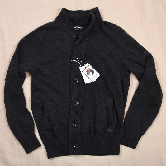 Barbour Essential Cardigan Wool Sweater Size M - Grey