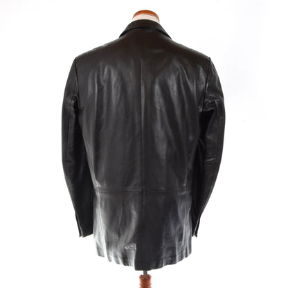 Hugo Boss Lambskin Leather Jacket Size 52 - Black