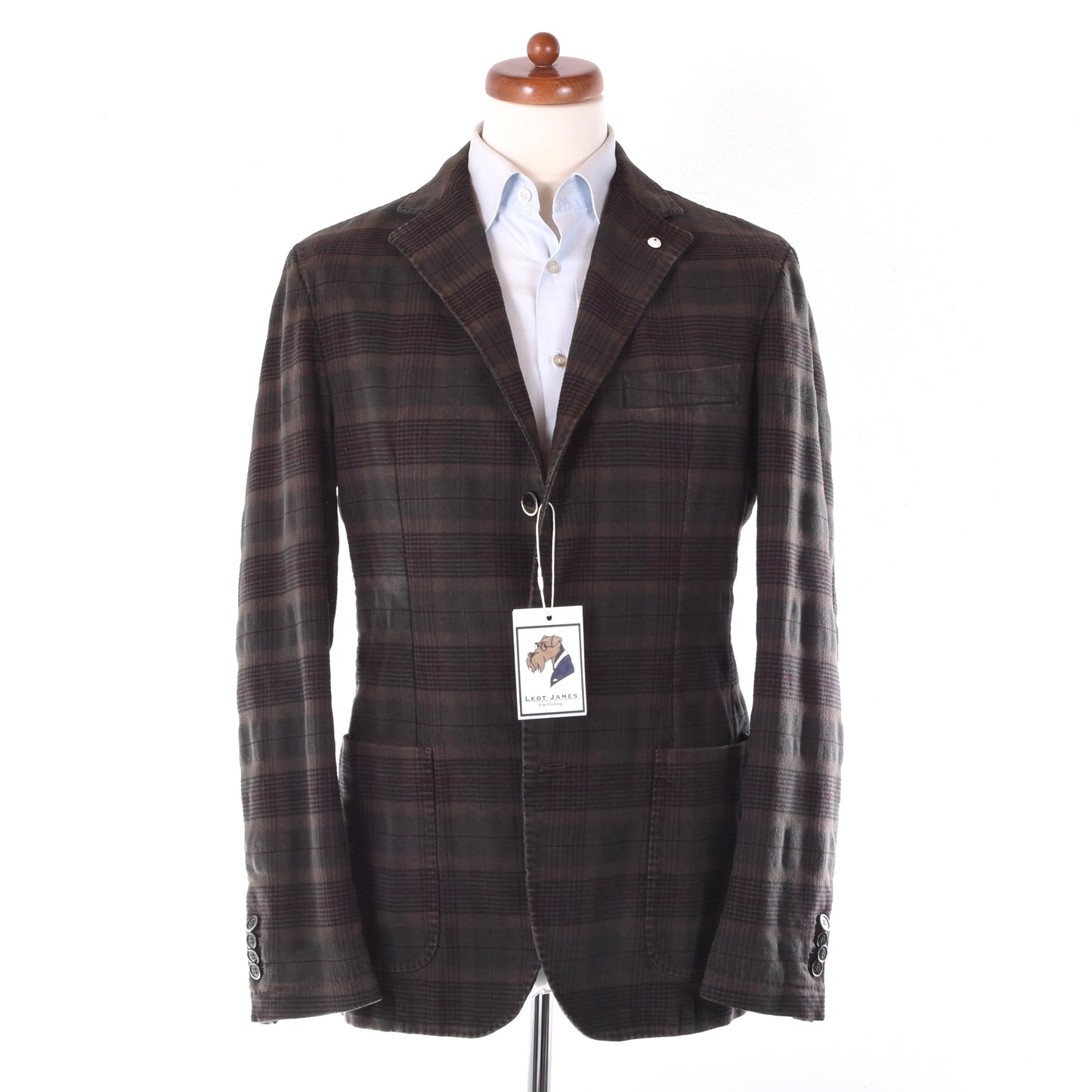 L.B.M. 1911 Unstructured Cotton Jacket Size 50 ca. 52.5cm - Plaid