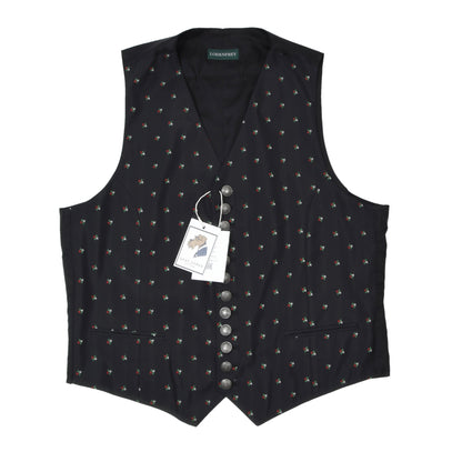 Lodenfrey Silk Blend Vest/Trachtenweste Size 54 - Black