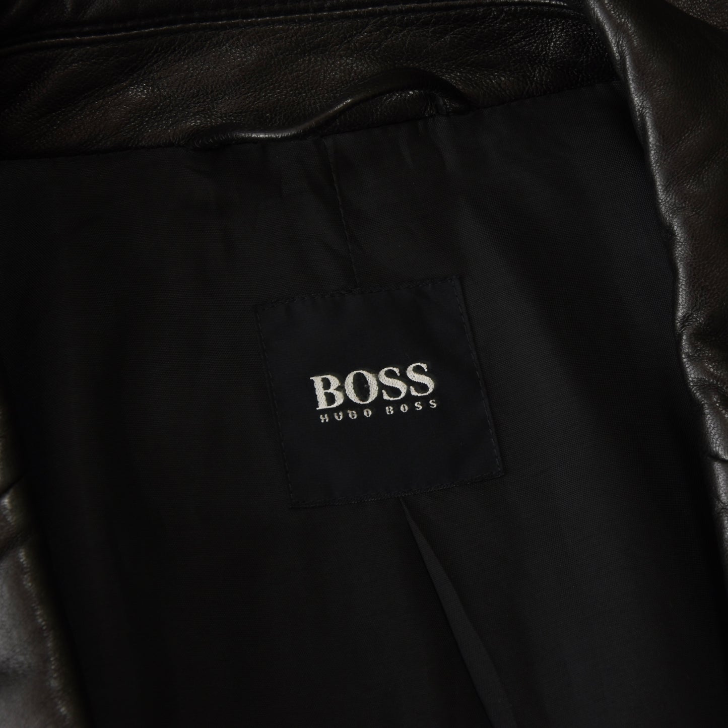 Hugo Boss Lambskin Leather Jacket Size 52 - Black