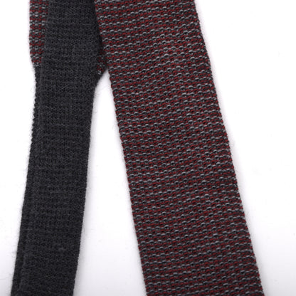 NOS Bleyle 100% Wolle Strickkrawatte Made in West Germany – Grau/Rot
