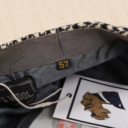 Vintage Italian Wolle Schiebermütze Gr. 57 - Hahnentritt