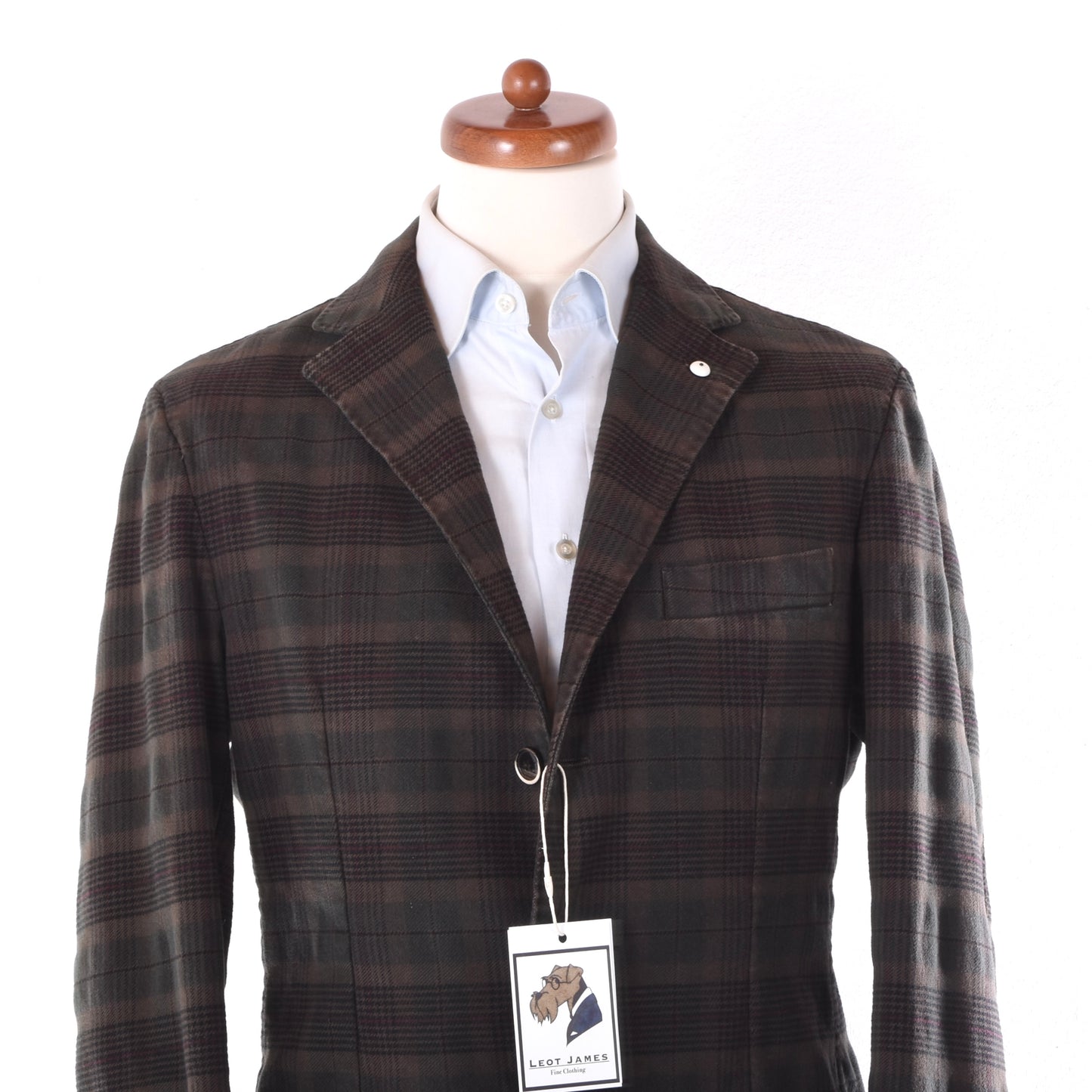 L.B.M. 1911 Unstructured Cotton Jacket Size 50 ca. 52.5cm - Plaid
