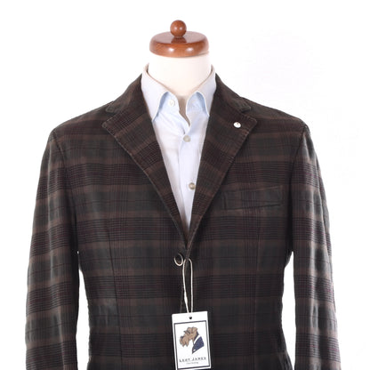 L.B.M. 1911 Unstructured Cotton Jacket Size 50 ca. 52.5cm - Plaid