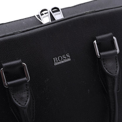 Hugo Boss Ledertasche/Laptop-Tablet-Tasche ca. 40cm - Schwarz