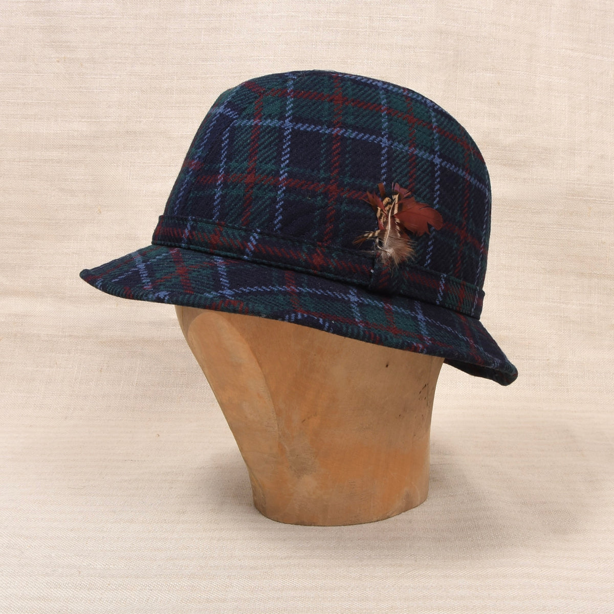 Vintage DAKS London Wolle Ghillie/Bucket Hut Gr. M - Tartan