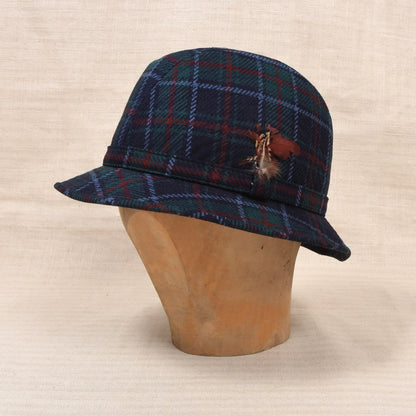 Vintage DAKS London Wolle Ghillie/Bucket Hut Gr. M - Tartan