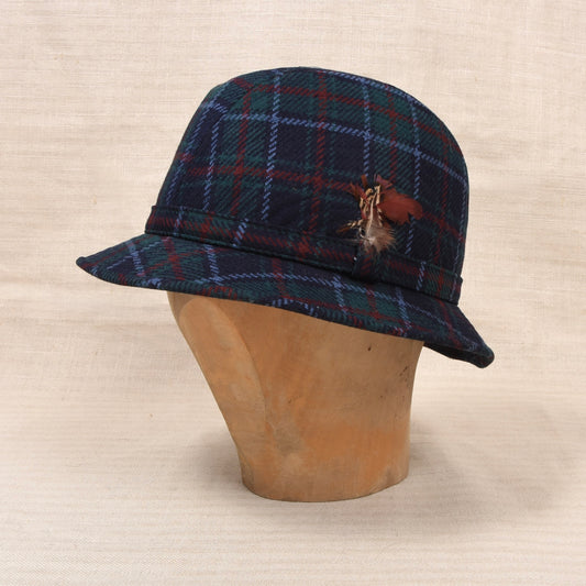 Vintage DAKS London Wolle Ghillie/Bucket Hut Gr. M - Tartan