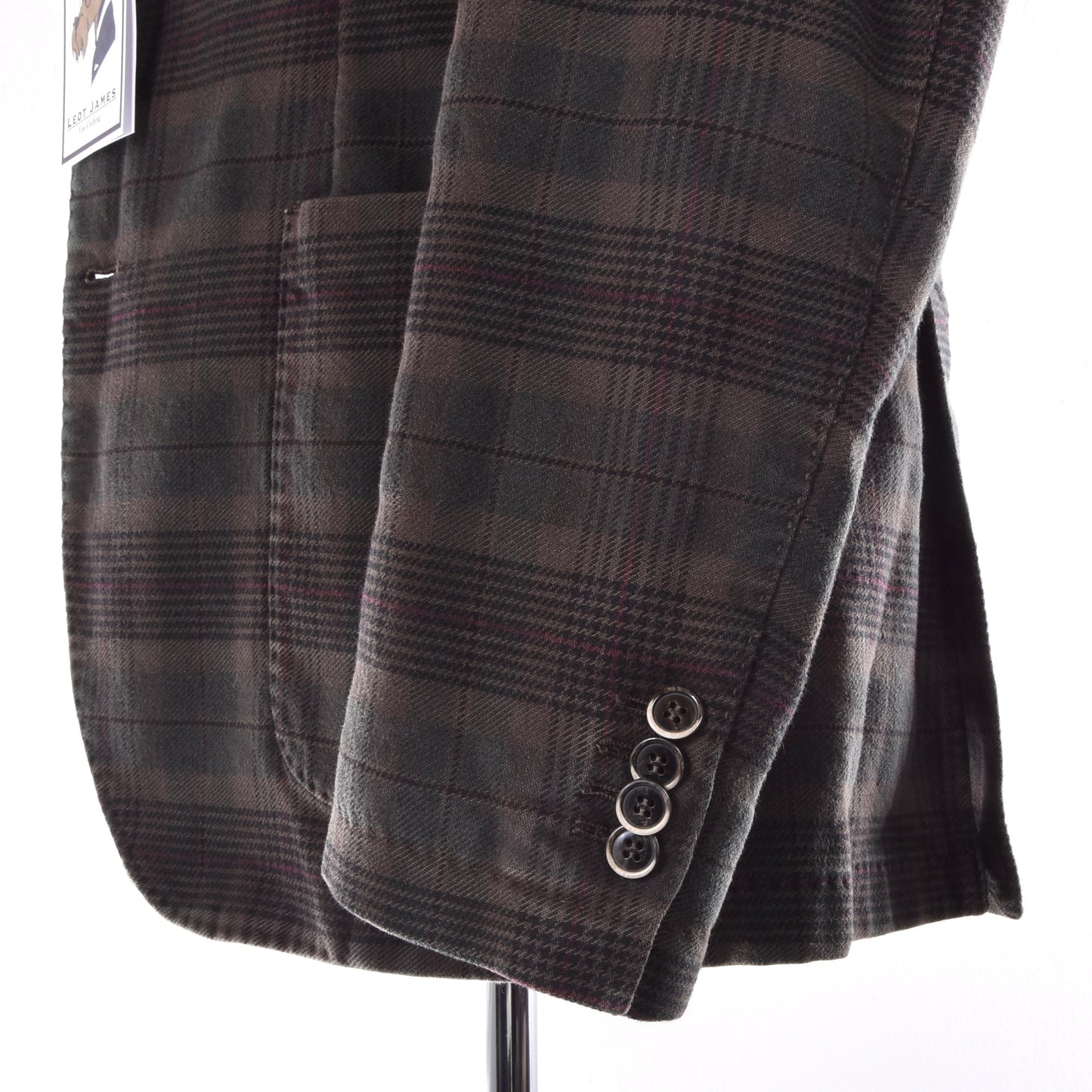 L.B.M. 1911 Unstructured Cotton Jacket Size 50 ca. 52.5cm - Plaid