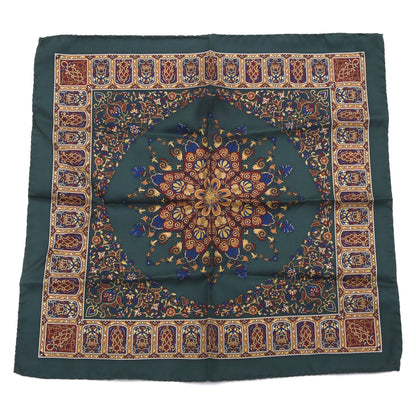Classic Silk Pocket Square 42cm x 43cm - Green Ornamental