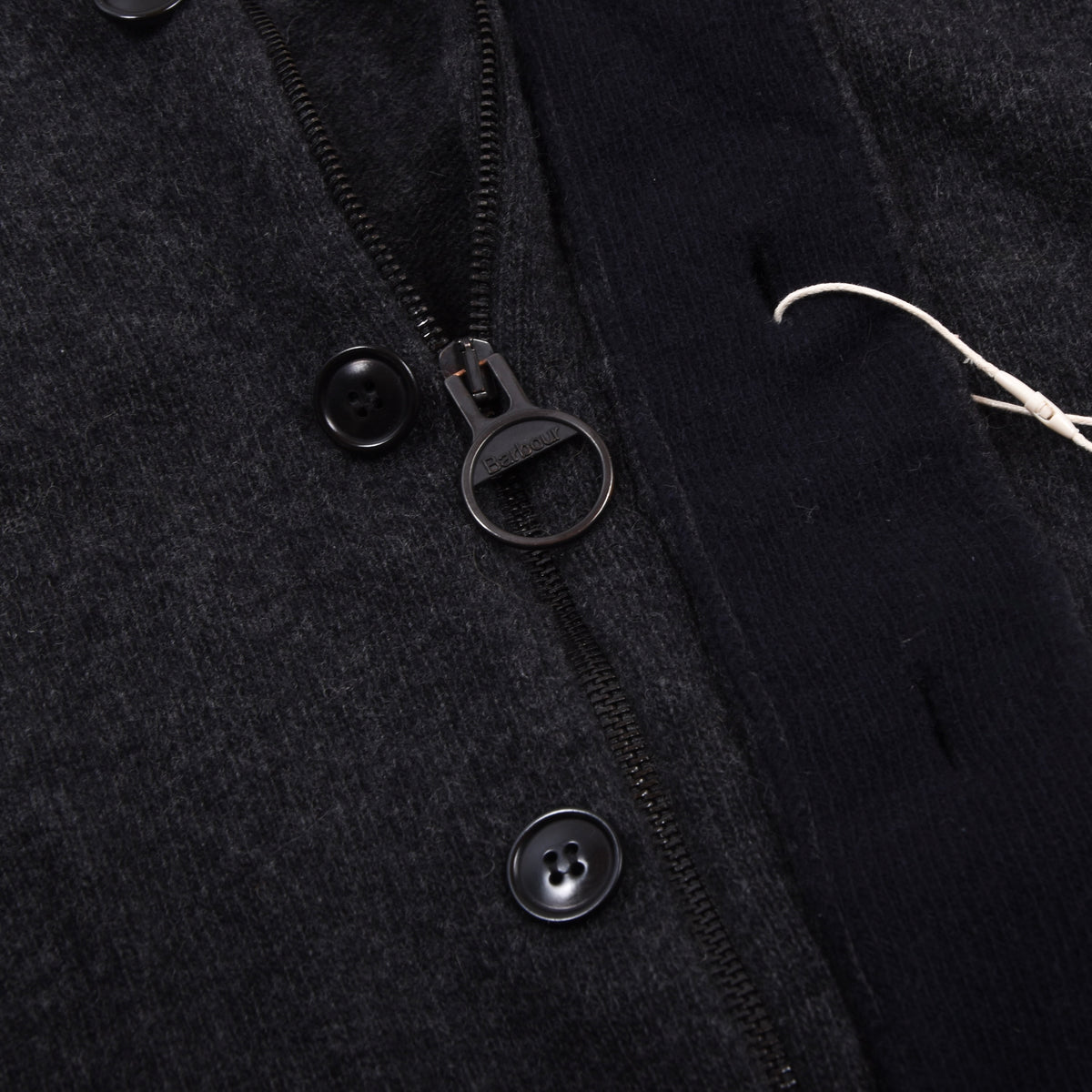 Barbour Essential Strickjacke aus Wolle Größe M - Grau