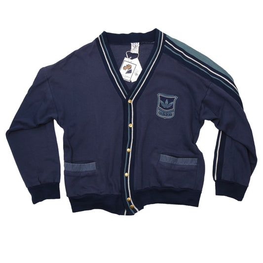 Vintage 1980er Adidas Strickjacke Größe 50 ca. 58cm - Blau