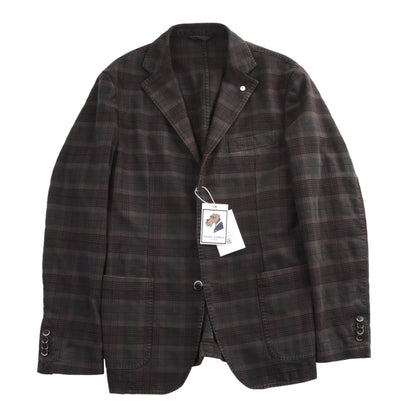L.B.M. 1911 Unstructured Cotton Jacket Size 50 ca. 52.5cm - Plaid