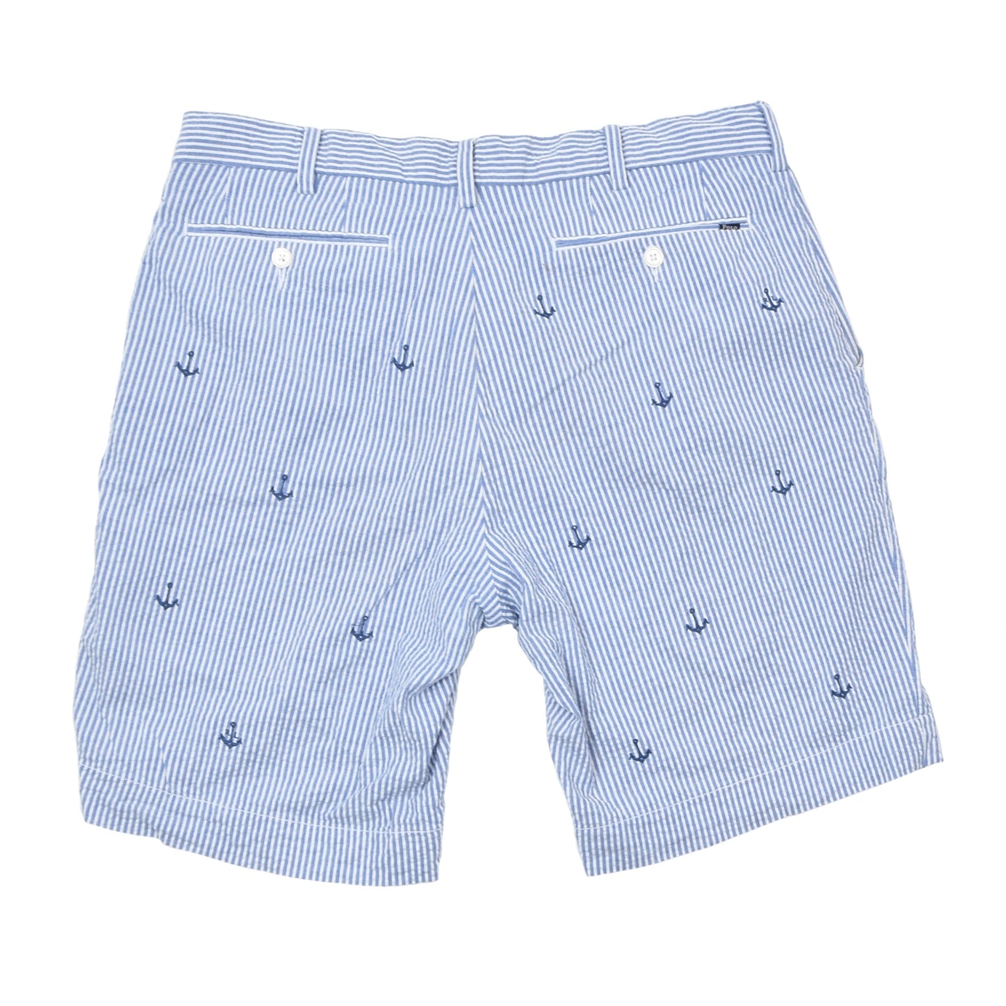 Polo Ralph Lauren Seersucker Shorts Size 32 - Blue/White Anchor