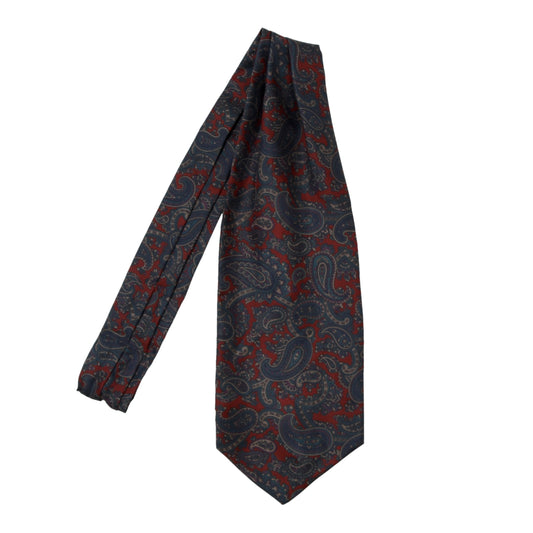 Classic Silk Ascot/Cravat Tie ca. 94.5cm/16cm - Red Paisley