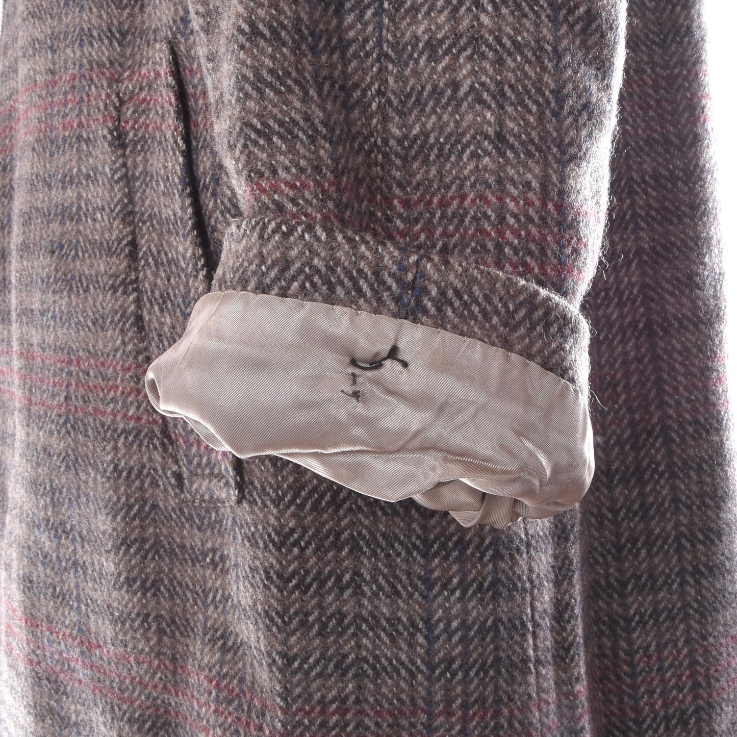 Vintage Tweedmantel, Größe 58 (ca. 63 cm), kariert