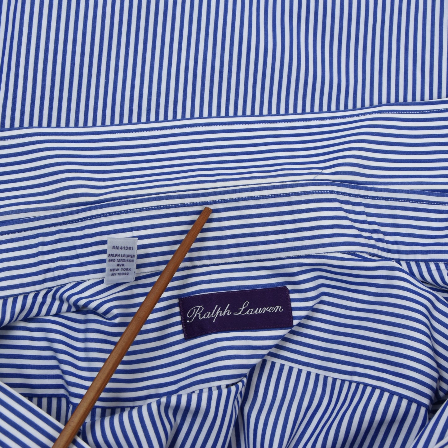 Ralph Lauren Purple Label Hemd Doppelmanschette Größe 16 1/2 - Streifen