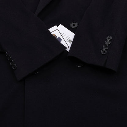 Odermark for Hirmer Double-Breasted Wool-Cashmere  Peak Lapel Overcoat Feat. Loro Piana Fabric - Navy Blue
