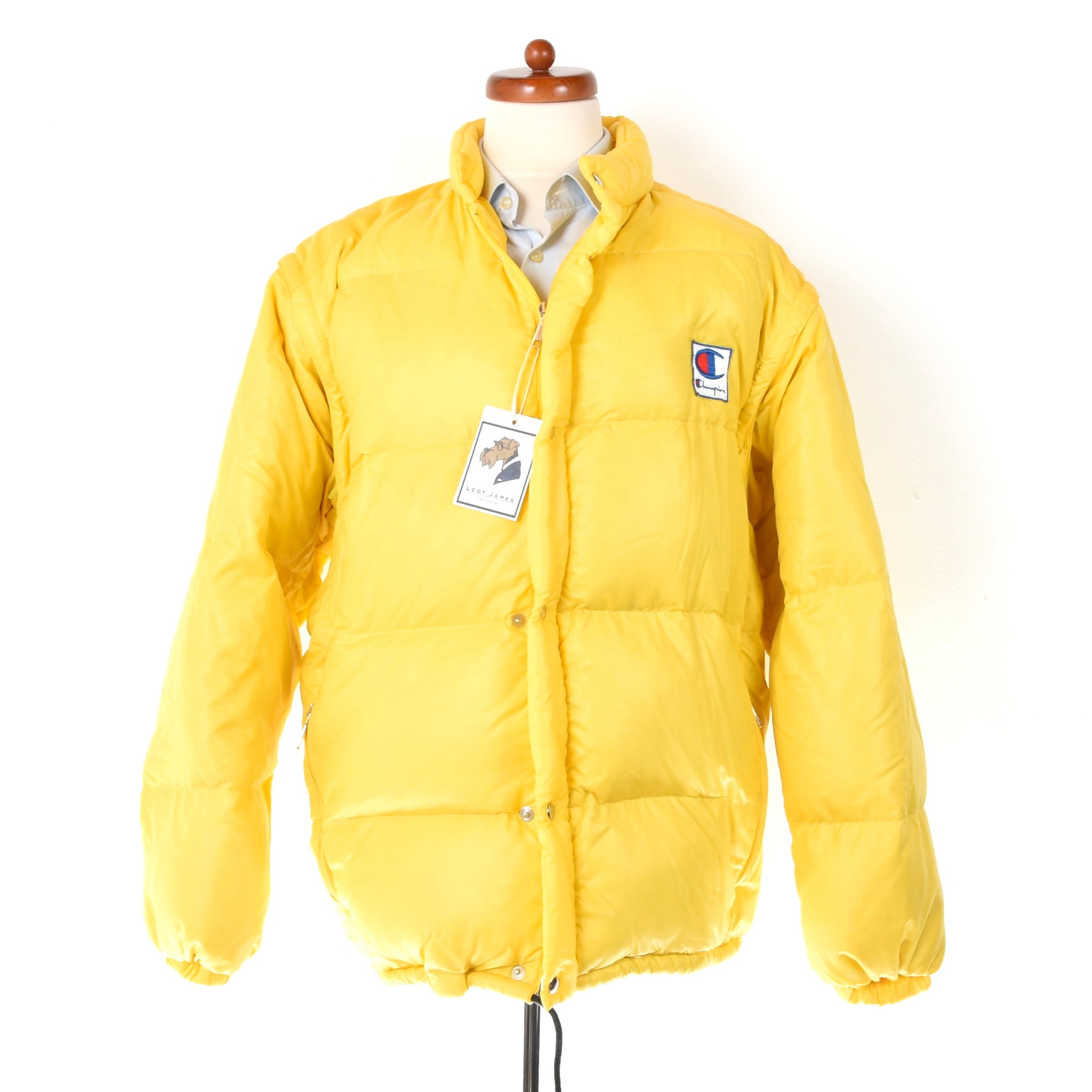 Vintage Champion Down Puffer Coat Size XL- Yellow – Leot James