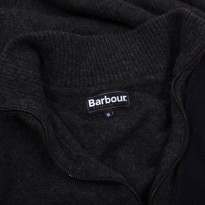 Barbour Essential Strickjacke aus Wolle Größe M - Grau