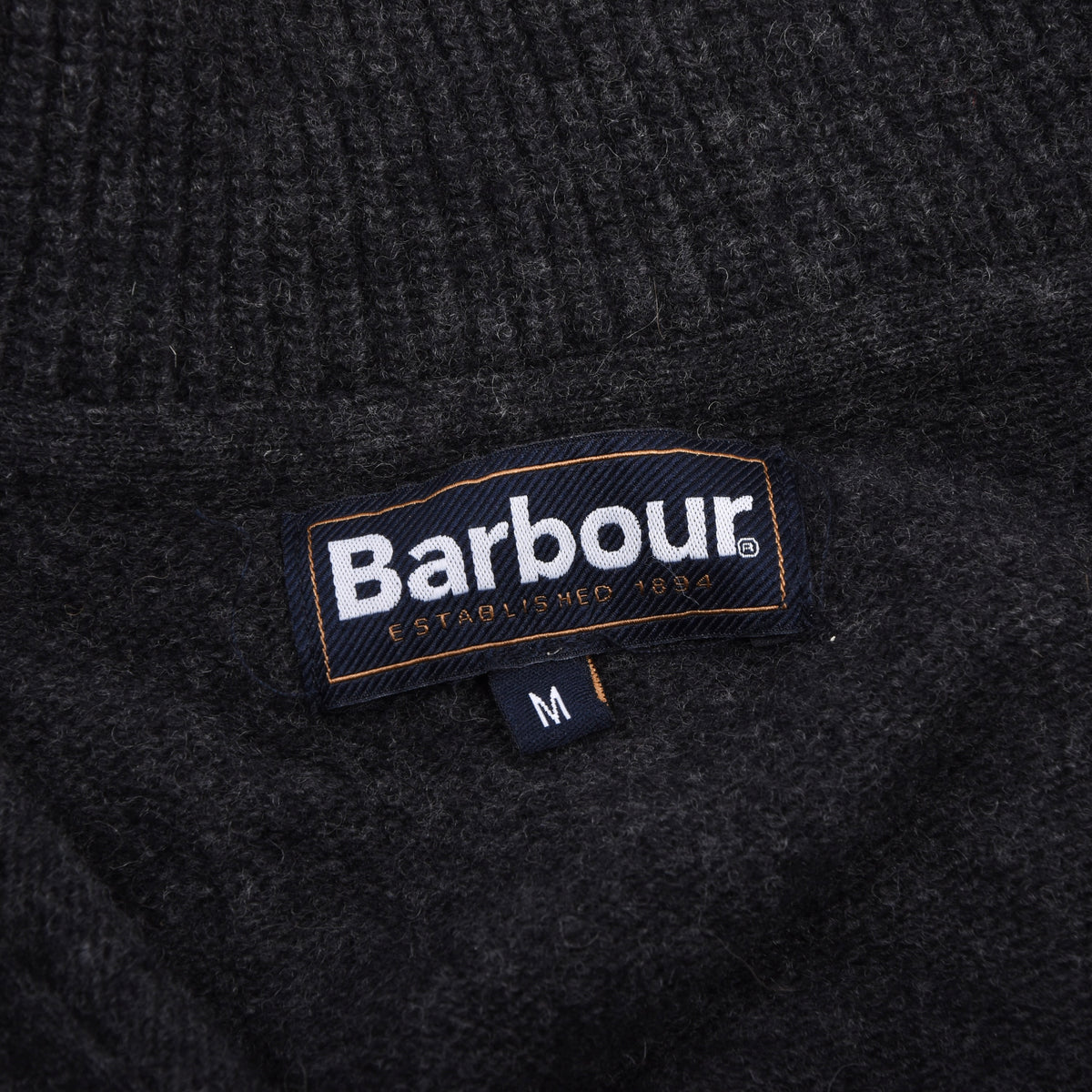 Barbour Essential Strickjacke aus Wolle Größe M - Grau