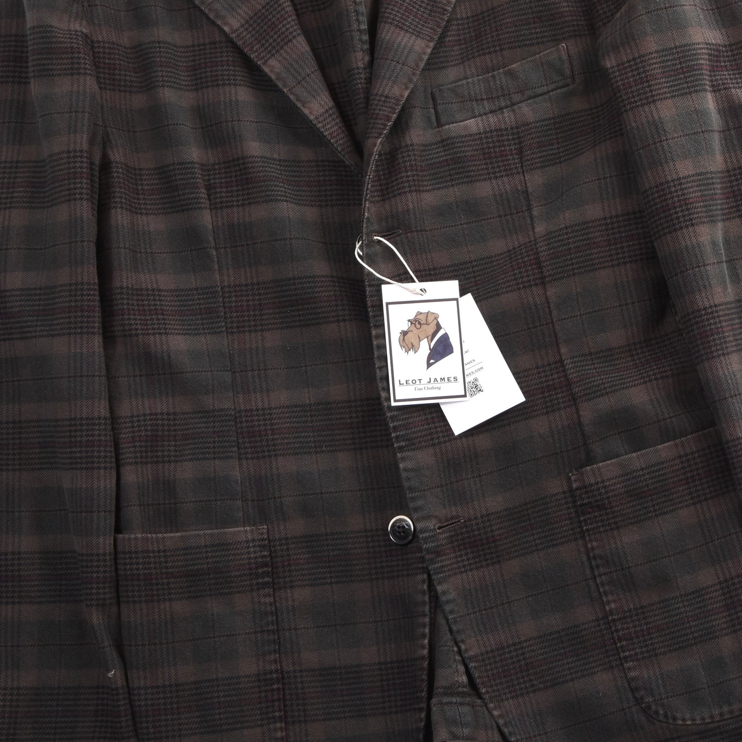 L.B.M. 1911 Unstructured Cotton Jacket Size 50 ca. 52.5cm - Plaid