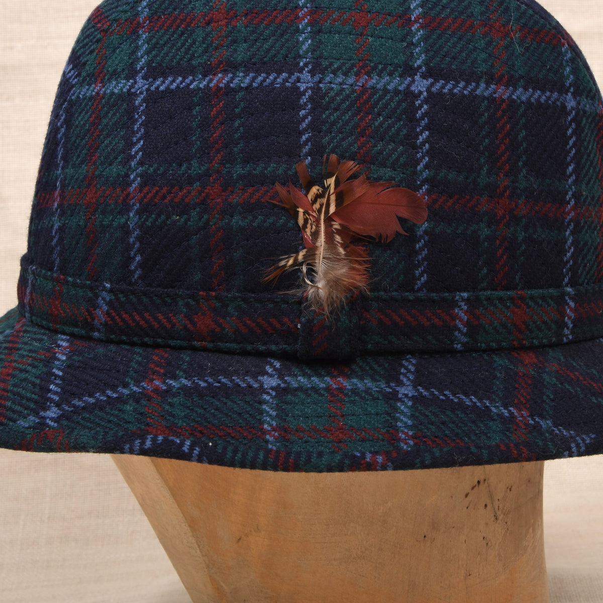 Vintage DAKS London Wolle Ghillie/Bucket Hut Gr. M - Tartan