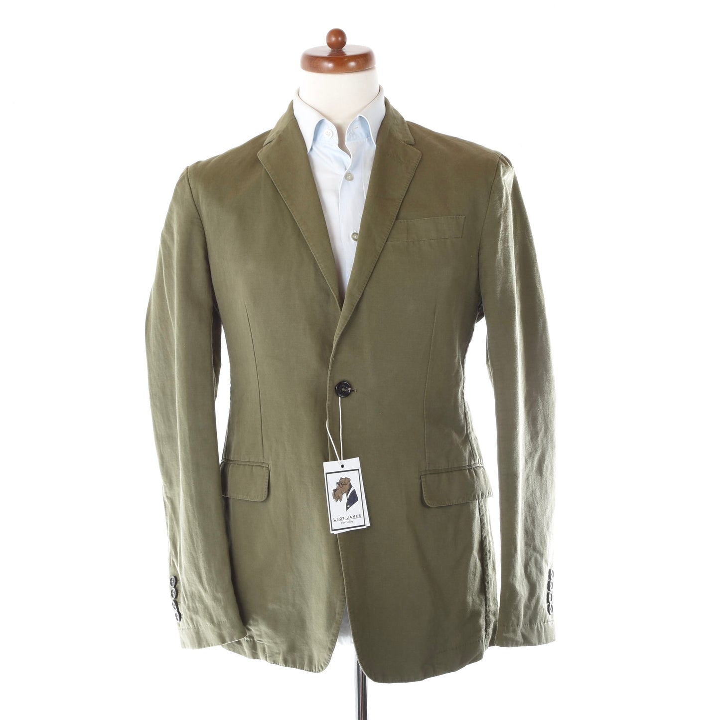 Burberry London Cotton-Linen Jacket Size 48 ca. 51cm - Khaki