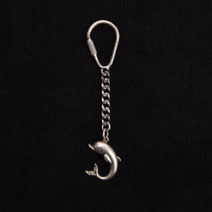 Vintage 925 Sterlingsilber Delfin Schlüsselanhänger ca. 20.88 g