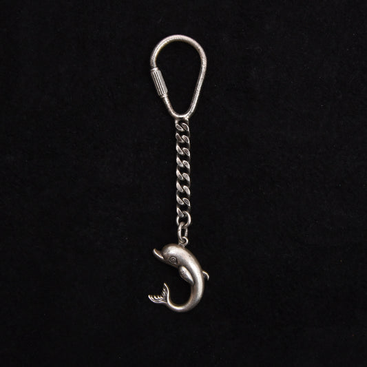 Vintage 925 Sterlingsilber Delfin Schlüsselanhänger ca. 20.88 g
