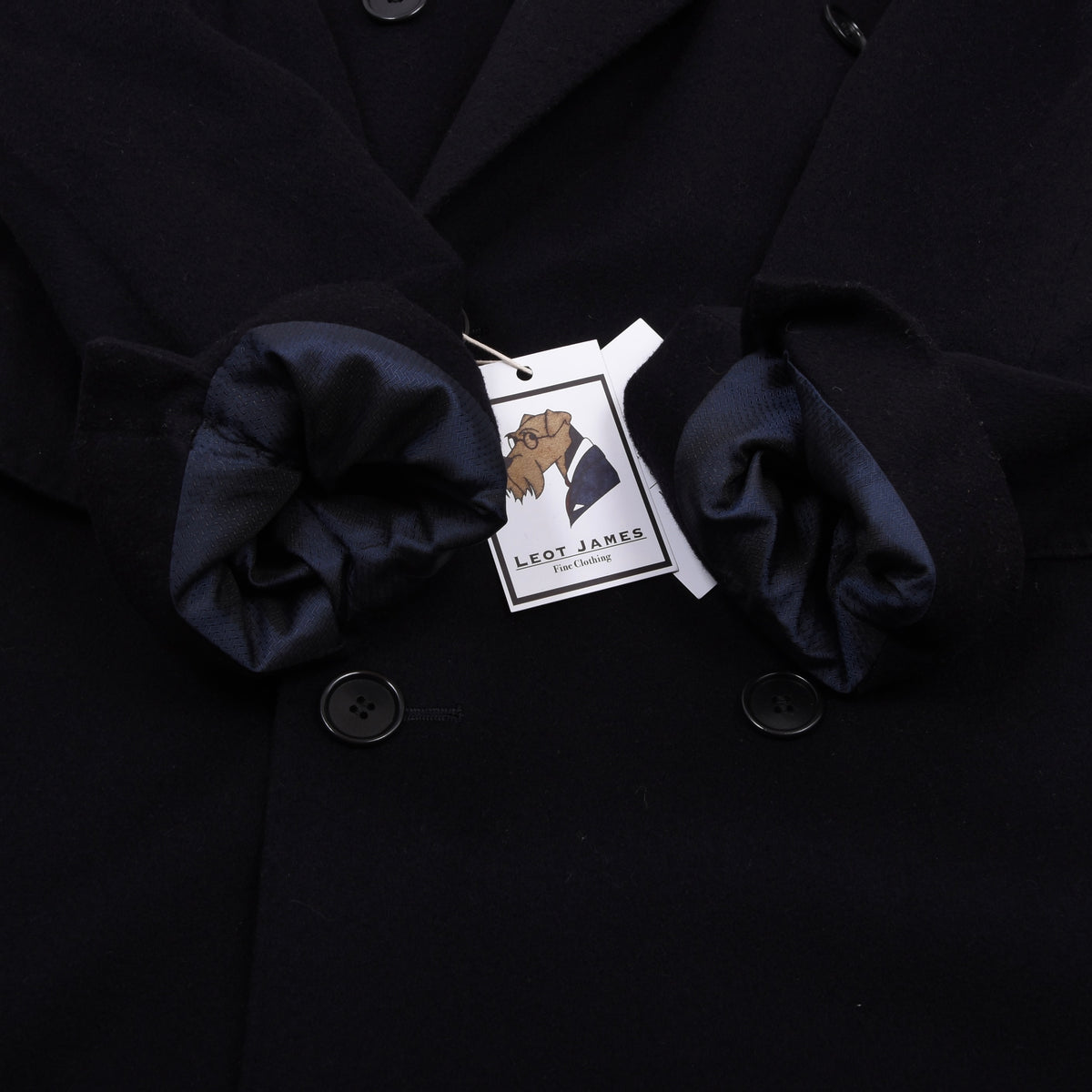 Odermark for Hirmer Double-Breasted Wool-Cashmere  Peak Lapel Overcoat Feat. Loro Piana Fabric - Navy Blue