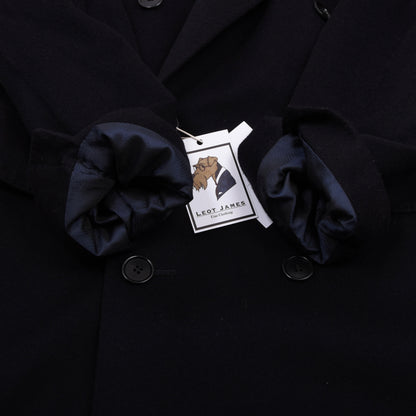 Odermark for Hirmer Double-Breasted Wool-Cashmere  Peak Lapel Overcoat Feat. Loro Piana Fabric - Navy Blue
