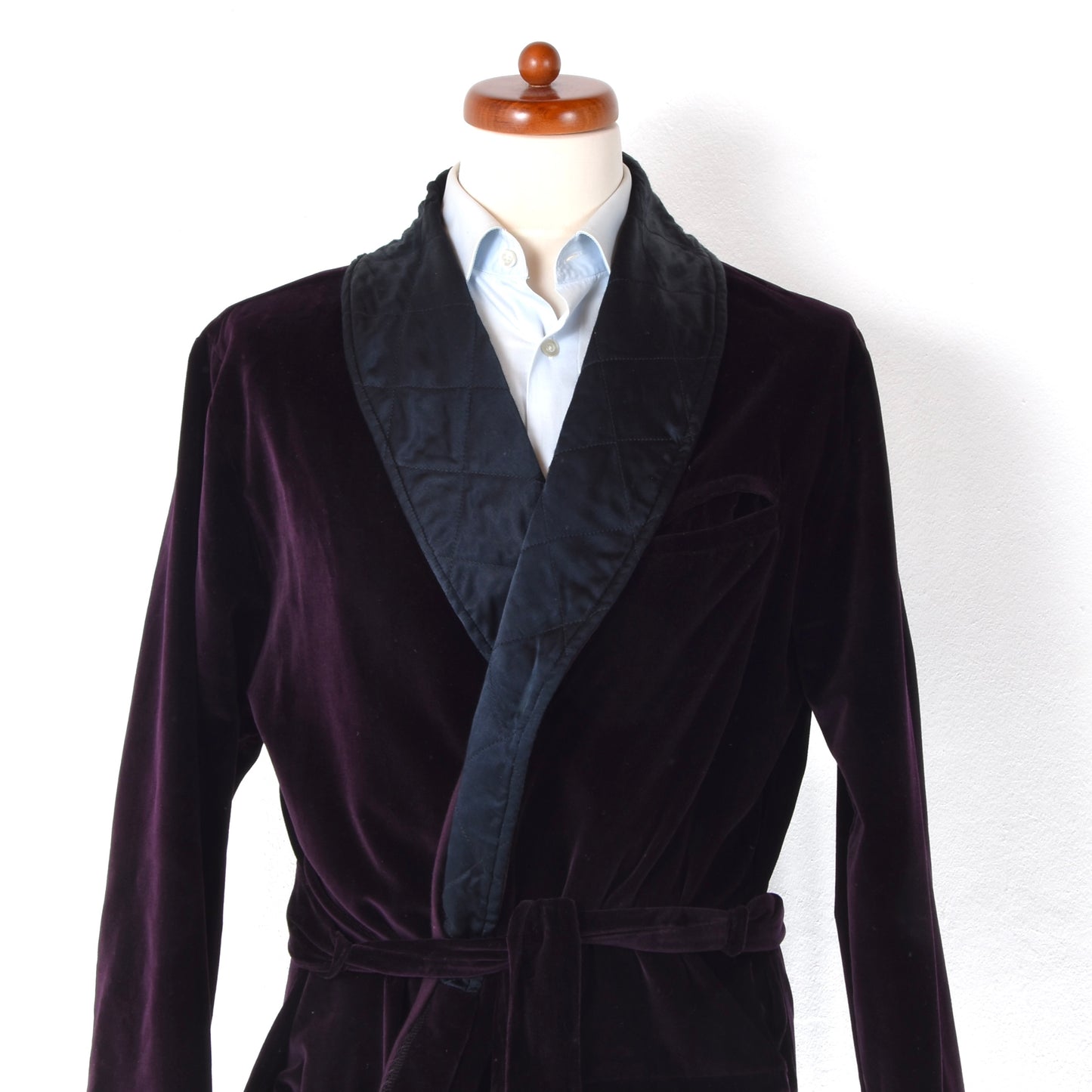 Vintage Palmers Velvet Smoking Jacket/Robe - Aubergine/Eggplant