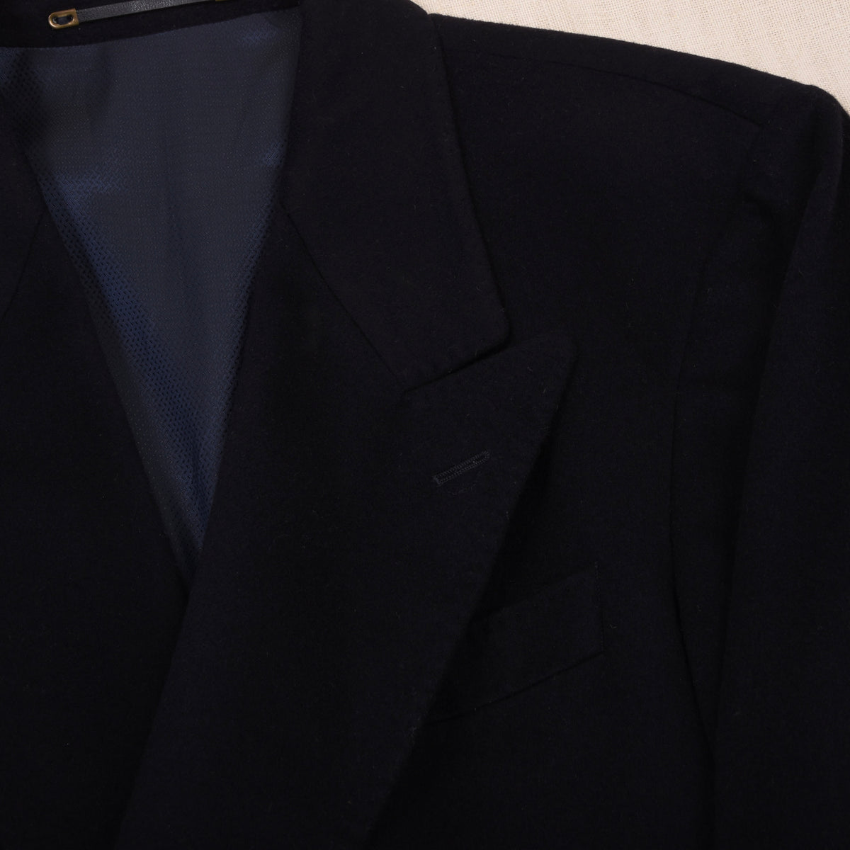 Odermark for Hirmer Double-Breasted Wool-Cashmere  Peak Lapel Overcoat Feat. Loro Piana Fabric - Navy Blue