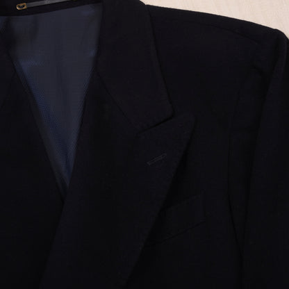 Odermark for Hirmer Double-Breasted Wool-Cashmere  Peak Lapel Overcoat Feat. Loro Piana Fabric - Navy Blue