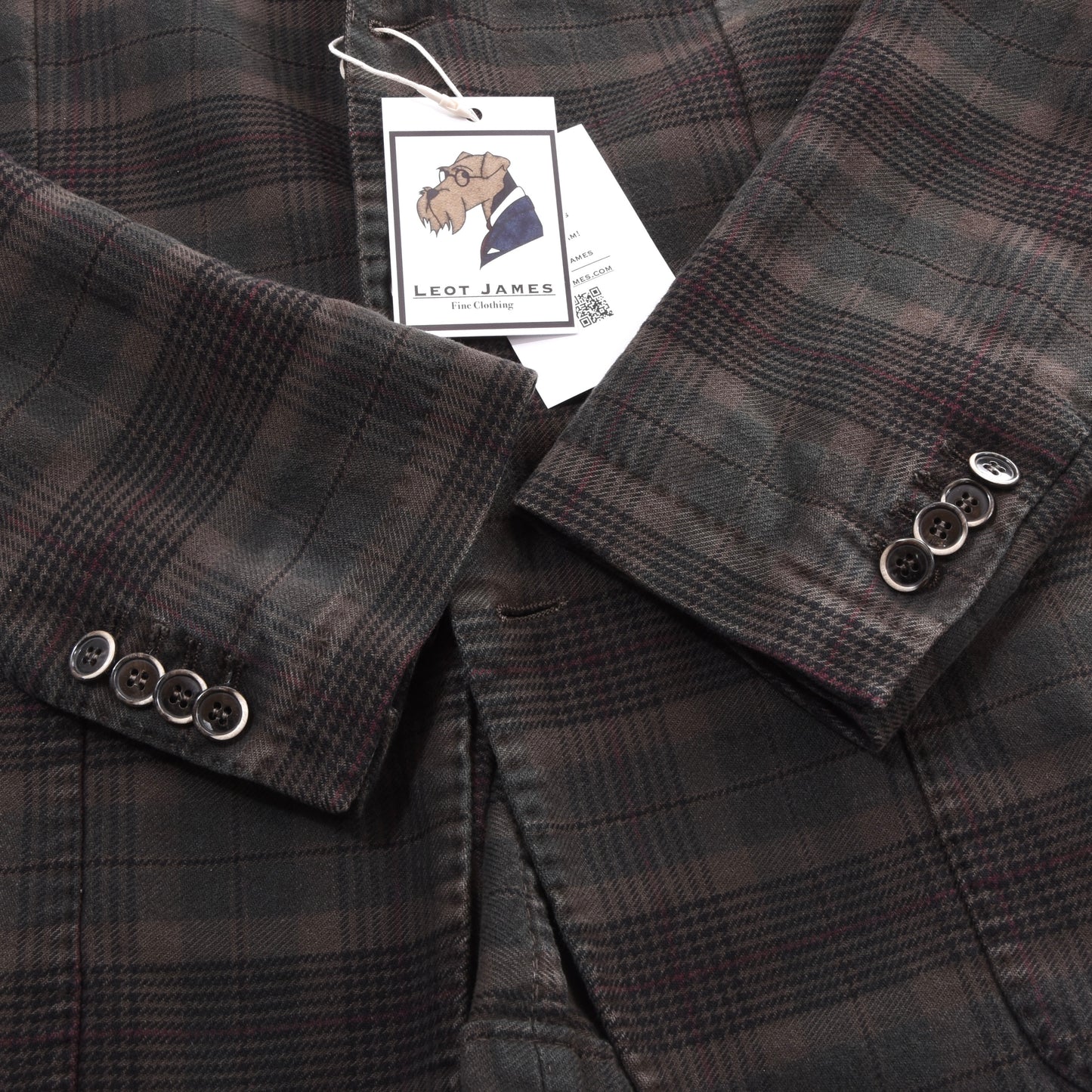 L.B.M. 1911 Unstructured Cotton Jacket Size 50 ca. 52.5cm - Plaid