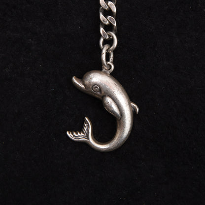 Vintage 925 Sterlingsilber Delfin Schlüsselanhänger ca. 20.88 g