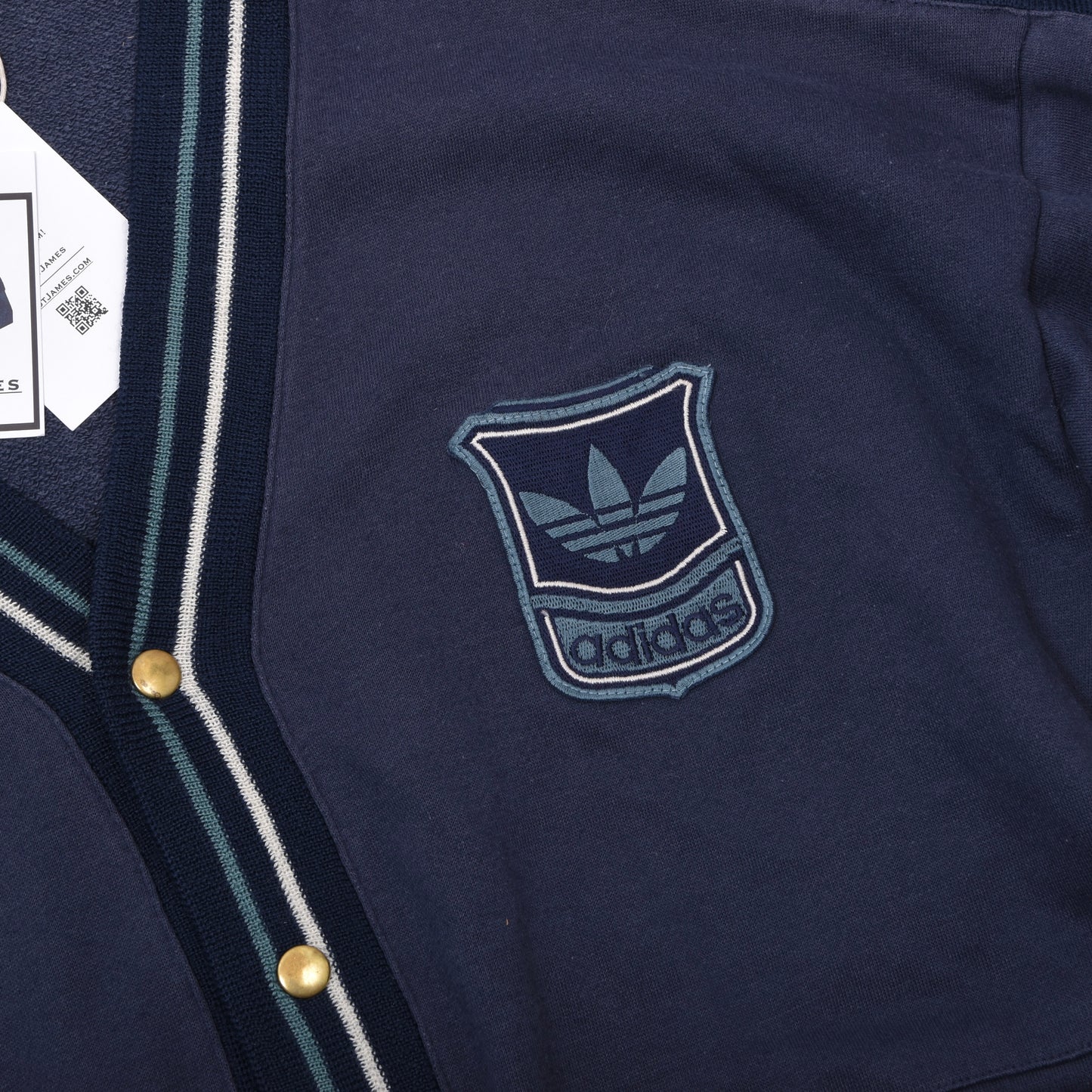 Vintage 1980er Adidas Strickjacke Größe 50 ca. 58cm - Blau