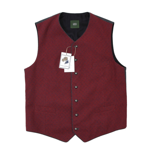 Gössl Cotton & Wool Vest/Trachtengilet Size 56 - Red