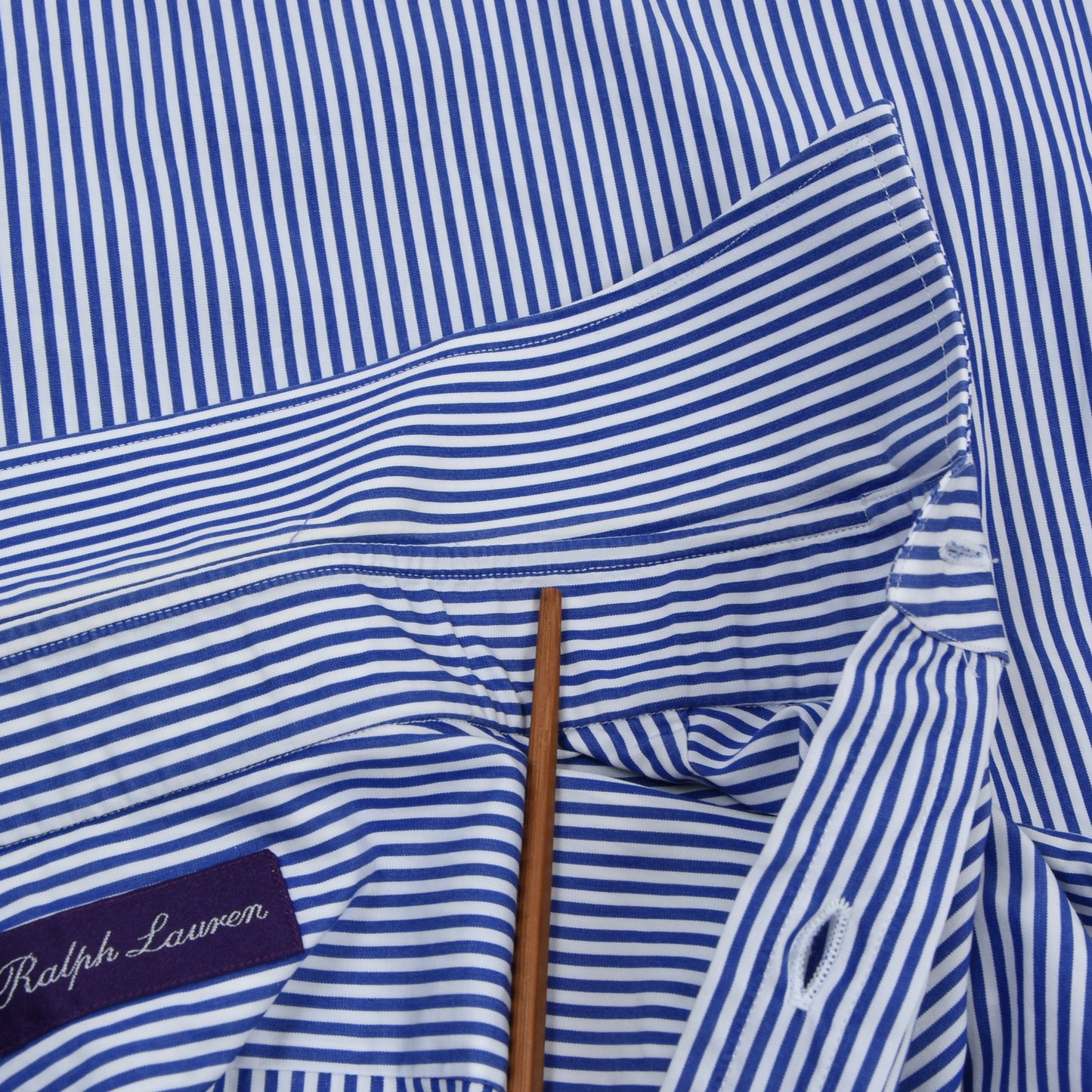 Ralph Lauren Purple Label Hemd Doppelmanschette Größe 16 1/2 - Streifen