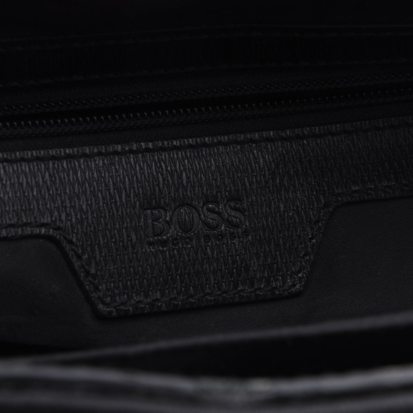 Hugo Boss Ledertasche/Laptop-Tablet-Tasche ca. 40cm - Schwarz
