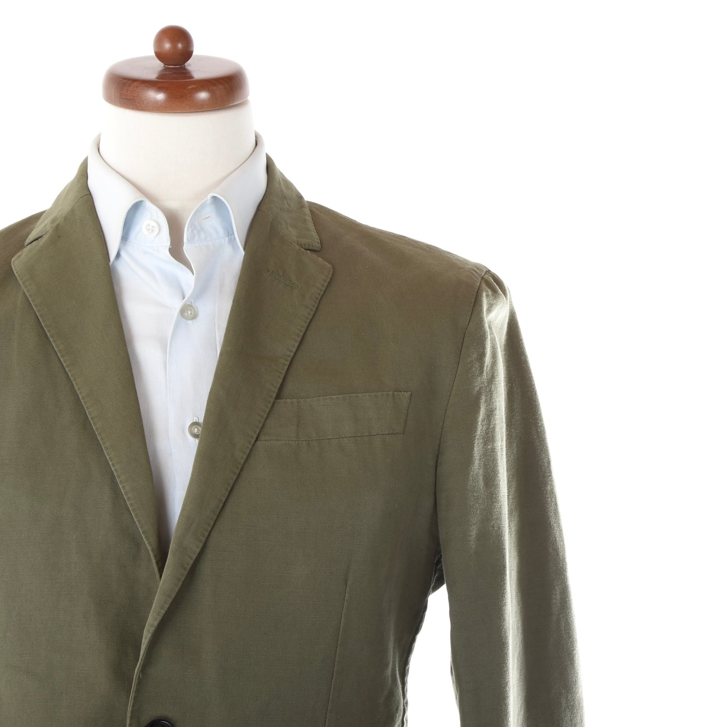 Burberry London Cotton-Linen Jacket Size 48 ca. 51cm - Khaki