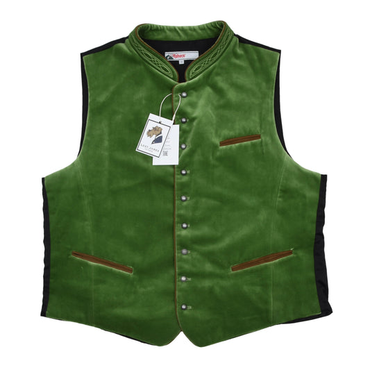 Alphorn Cotton Velvet Vest/Trachtengilet Size 58 - Green