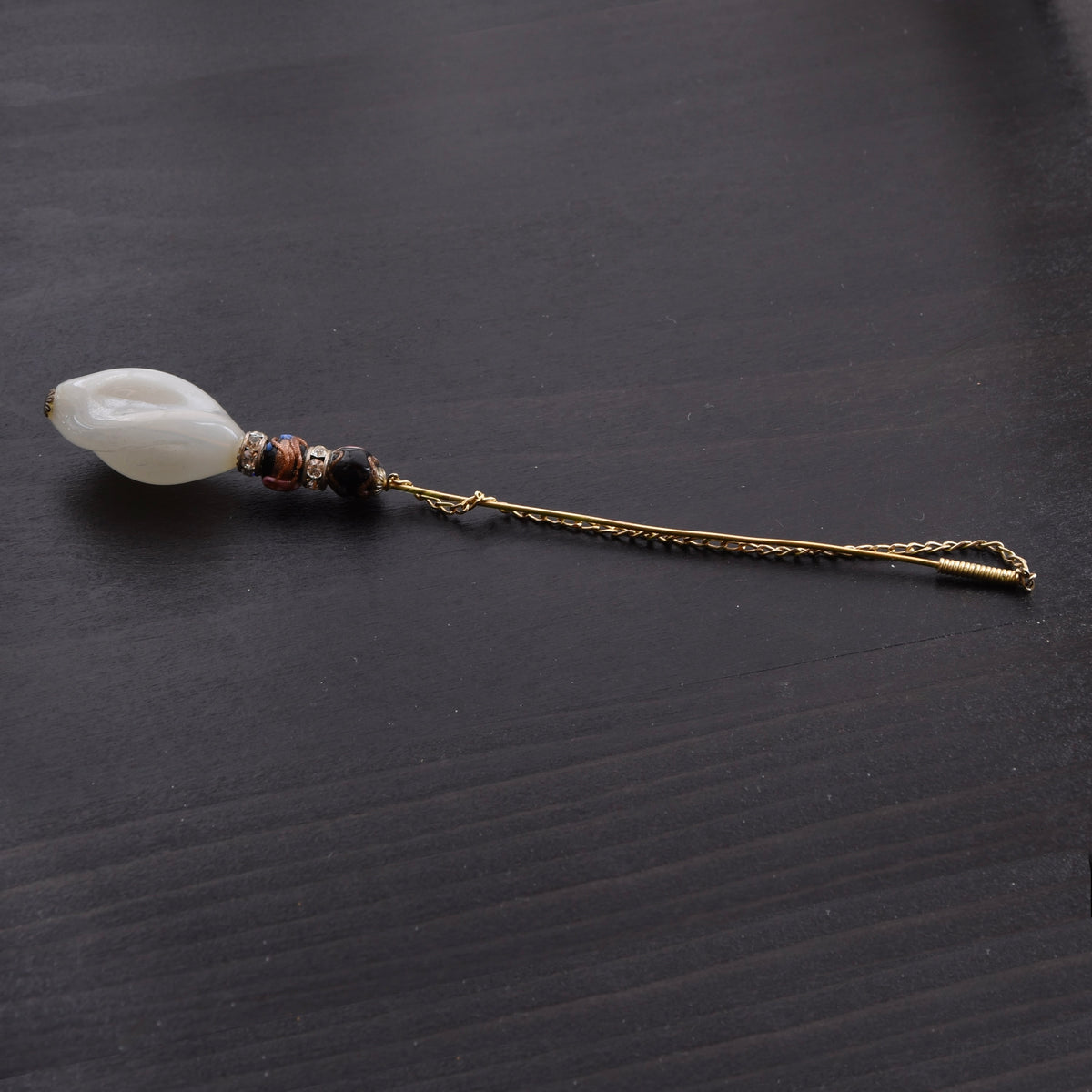 Vintage 800 Silber Italienische Glas Anstecknadel ca. 13.3cm
