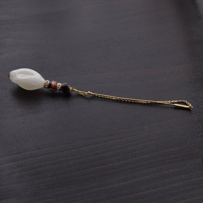 Vintage 800 Silber Italienische Glas Anstecknadel ca. 13.3cm