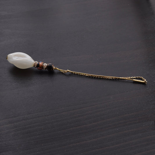 Vintage .800 Silver Italian Glass Pin ca. 13.3cm
